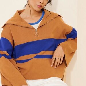 Callahan Knitwear Striped Oversized Pullover Sweater